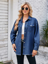 Load image into Gallery viewer, Frayed Hem Washed Denim Shirt