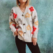 Laden Sie das Bild in den Galerie-Viewer, Loose Jacquard Sweater Cardigan