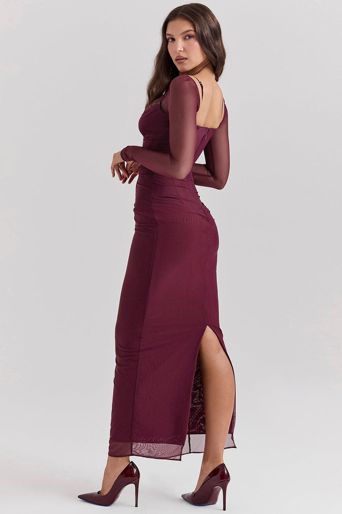 aikergood Rouge Off the Shoulder Maxi Dress