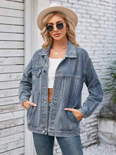 Načíst obrázek do prohlížeče Galerie, Oversized Mid-Length Casual Denim Jacket