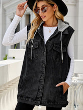 Load image into Gallery viewer, Vintage Detachable Hooded Denim Vest