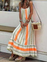 Laden Sie das Bild in den Galerie-Viewer, Summer Fashion Striped Holiday Style Suspender Dress