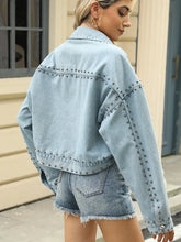 Načíst obrázek do prohlížeče Galerie, Washed Loose-Fit Studded Denim Jacket