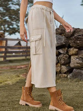 Indlæs billede til gallerivisning Casual Tie-Waist Denim Skirt