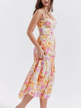 Load image into Gallery viewer, Strap A-Hem Floral Midi Dress