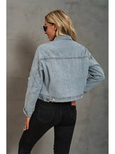 Načíst obrázek do prohlížeče Galerie, Leopard Print Denim Patchwork Jacket