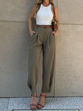 Load image into Gallery viewer, Stylish Loose High Waisted Drawstring Suit Pants