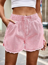 Load image into Gallery viewer, Frayed Bloom Denim Shorts