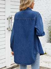 Load image into Gallery viewer, Relaxed Fit Snap-Button Long-Sleeve Denim Shirt