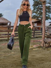 Load image into Gallery viewer, Elastic Waist Relaxed Fit Denim Cargo Pants