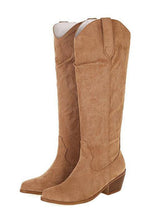 Görseli Galeri görüntüleyiciye yükleyin, Western Suede Knee High Boots