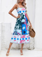 Load image into Gallery viewer, Patchwork Slip Maxi Dress: Abstract Colorful Printed