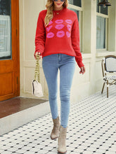 Load image into Gallery viewer, Valentine Heart Lips Knit Sweater