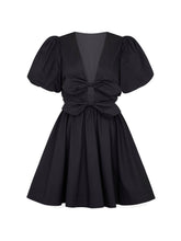 Görseli Galeri görüntüleyiciye yükleyin, Bow Cutout Lace Up Mini Dress