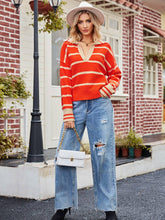 Load image into Gallery viewer, Fashionable Striped Patchwork Sweater