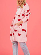 Indlæs billede til gallerivisning Valentine&#39;s Day Heart Knitted Cardigan