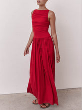 Load image into Gallery viewer, Elegant Pleated Sleeveless Maxi Dress