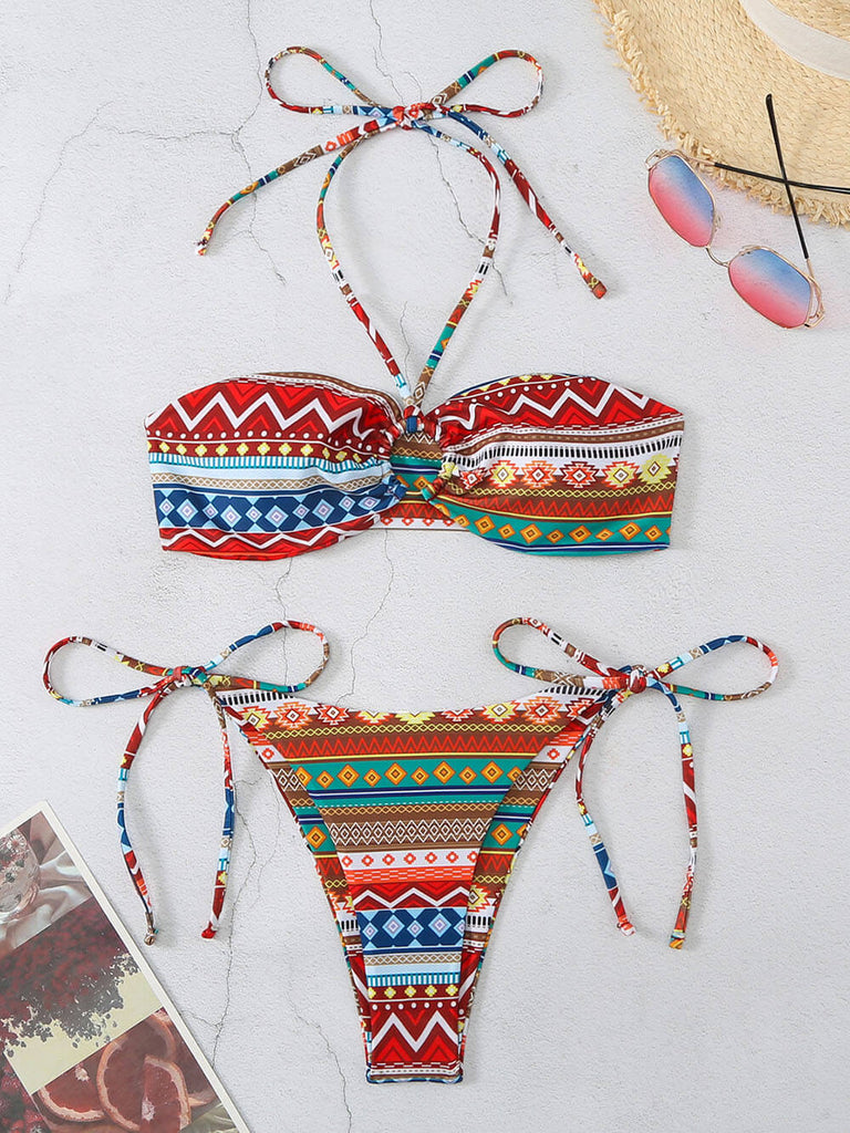 Ensemble de bikini à imprimé losanges