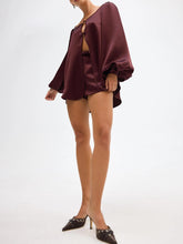 Load image into Gallery viewer, Penelope Blouse Bow Hot Short Set