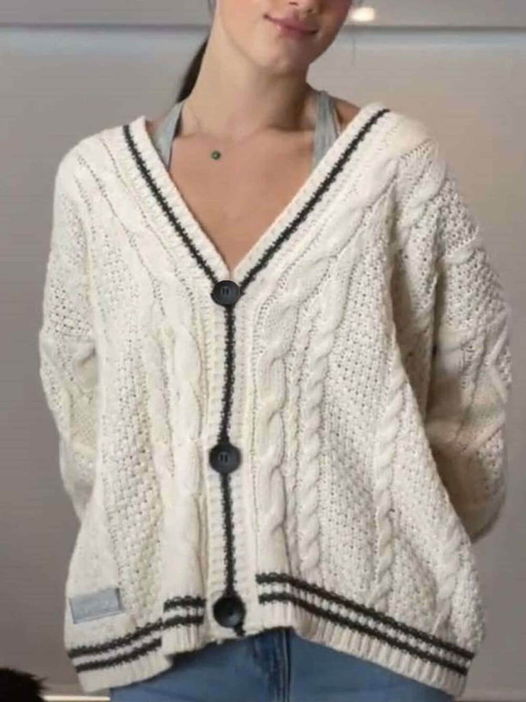 Cardigan ample brodé d'étoiles