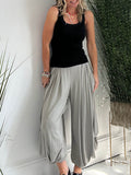 Elastic Waist Pocketed Harem Style Loose Pants