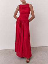 Load image into Gallery viewer, Elegant Pleated Sleeveless Maxi Dress