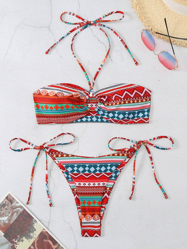 Ensemble de bikini à imprimé losanges