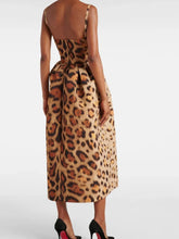 Load image into Gallery viewer, Animal-Print Bustier Midi Dress