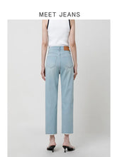 Load image into Gallery viewer, Light Blue Slim Straight Jeans