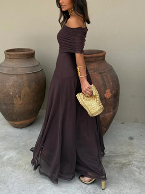Toledo One Shoulder Mesh Maxi Dress