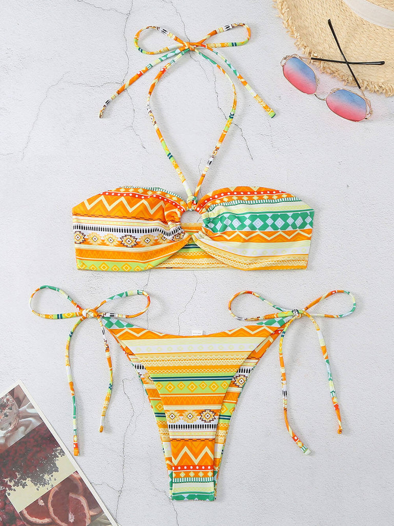 Ensemble de bikini à imprimé losanges