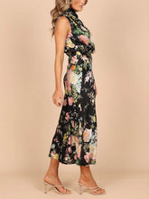 Load image into Gallery viewer, Floral Halter Neck Elastic Waist Maxi Dress