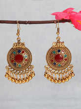 Load image into Gallery viewer, Retro Ethnic Style Disc Ball Tassel Earrings