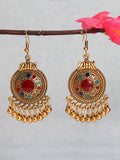 Retro Ethnic Style Disc Ball Tassel Earrings