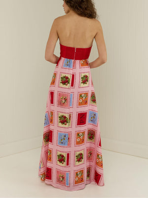 Primrose Tube Top Colorblocking Maxi Dress