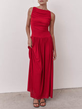 Load image into Gallery viewer, Elegant Pleated Sleeveless Maxi Dress