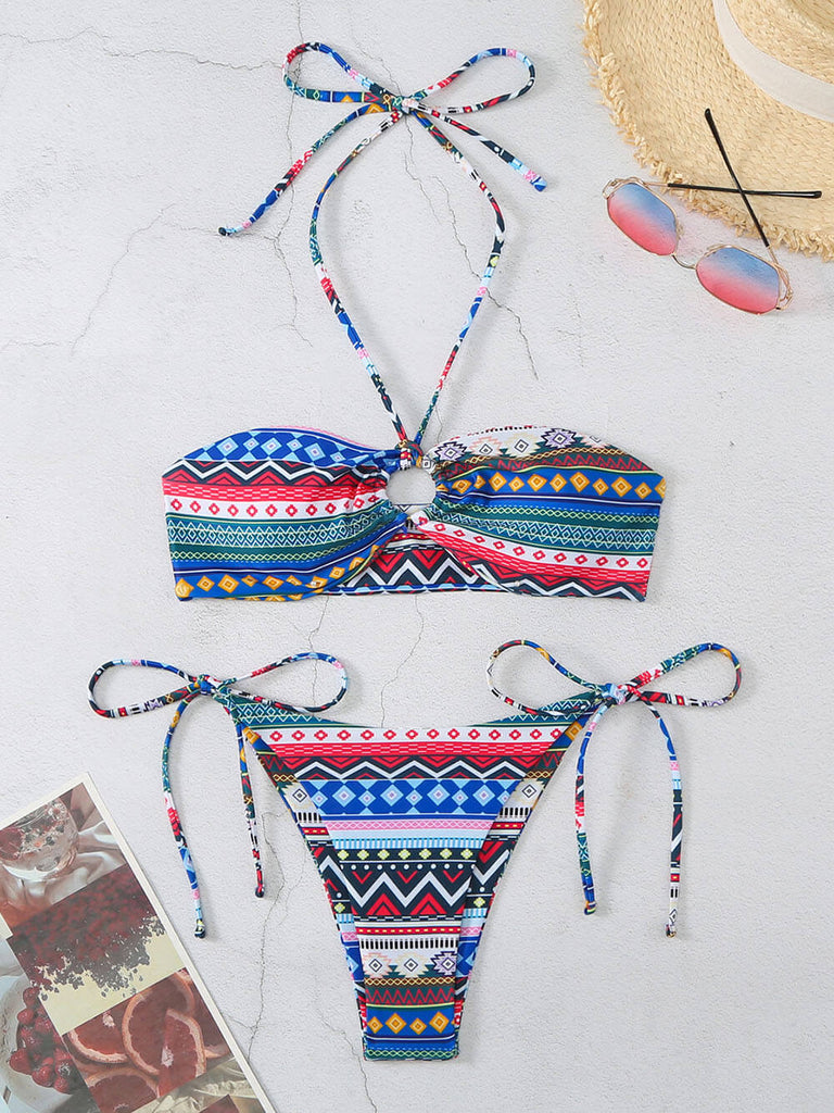 Ensemble de bikini à imprimé losanges