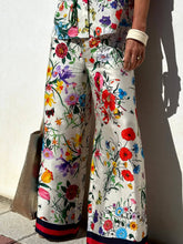 Load image into Gallery viewer, Floral Unique Print Elastic Waist Pocketed Wide Leg Pants-Set