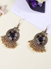 Load image into Gallery viewer, Retro Ethnic Style Disc Ball Tassel Earrings