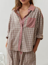 Load image into Gallery viewer, Pink Loose Splice Pajama Set