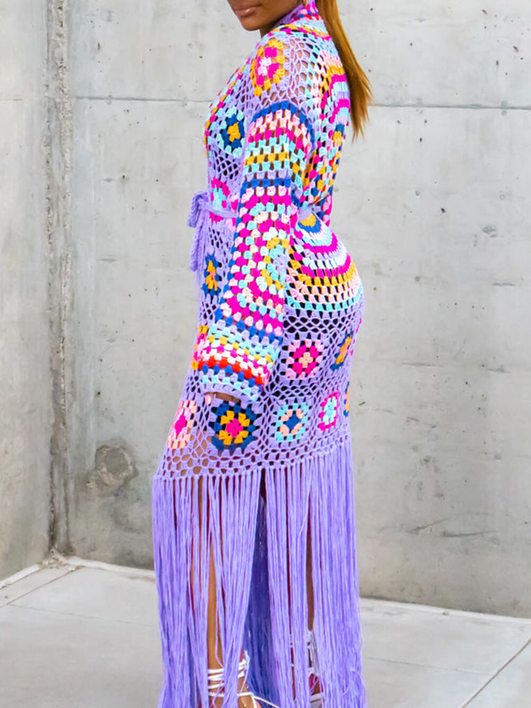 Handmade Full Of Color Crochet Cardigan