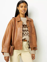 Load image into Gallery viewer, Minimalist Boxy Leather Short Jacket