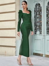 Load image into Gallery viewer, Strapless Puff-Sleeve Bandage Dress