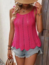 Carregar imagem no visualizador da galeria, Tied Openwork Scoop Neck Sleeveless Tank