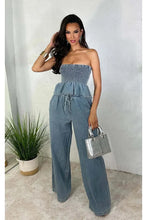 Lataa kuva Galleria-katseluun, Stylish Denim Two-Piece Set