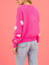 Load image into Gallery viewer, Heart Pattern Valentine&#39;s Day Round Neck Pullover