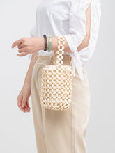 Load image into Gallery viewer, Hollowed-Out Wooden Bead Woven Bucket Bag