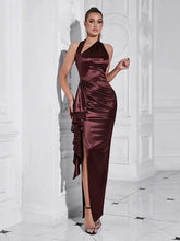 Load image into Gallery viewer, Halter Slit Maxi Dress