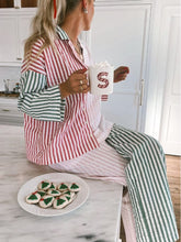 Görseli Galeri görüntüleyiciye yükleyin, Holiday Tri-Stripe Pajama Set