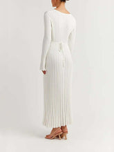 Load image into Gallery viewer, V Neck Flounce Sleeve Pit Strip Knitting Maxi Dress